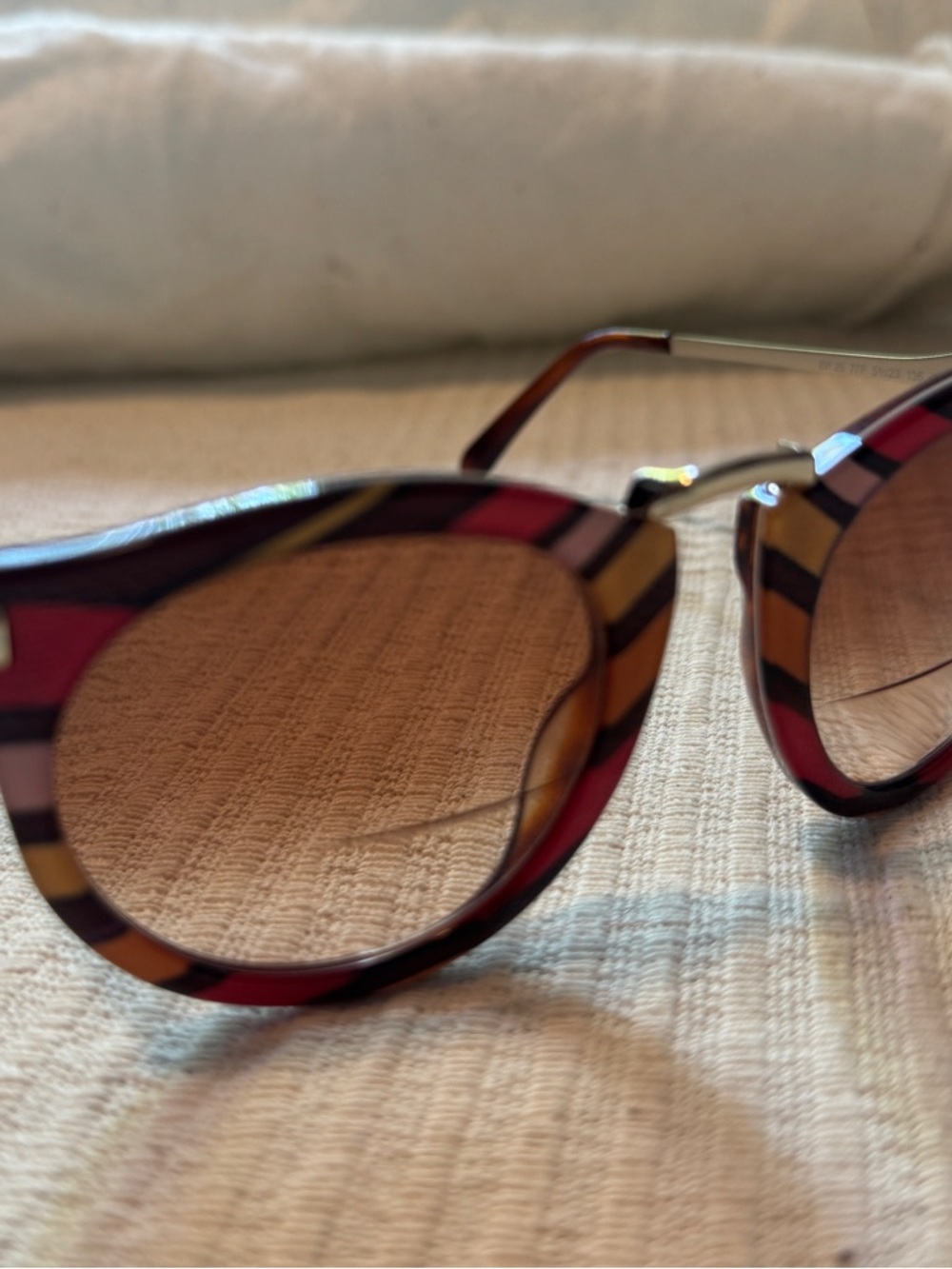 Emilio Pucci EP25 Multicolor Stripe Acetate Silver Sunglasses Frames Italy - Picture 5 of 10